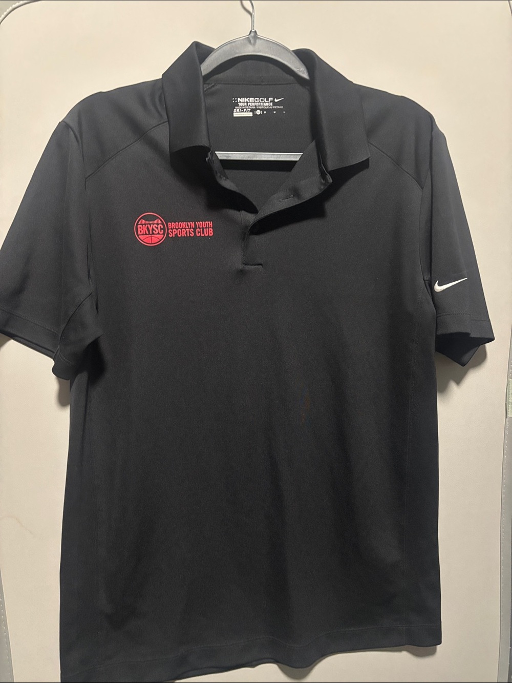 Nike Black Polo with Red BKYSC Logo Medium